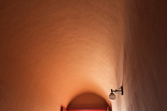 shadows on a terracotta rounded ceiling