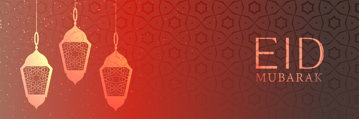 islamic eid mubarak festival banner design