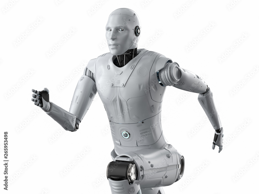 Poster robot running or jumping