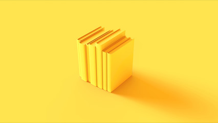 Yellow Row of Books 3d illustration 3d render