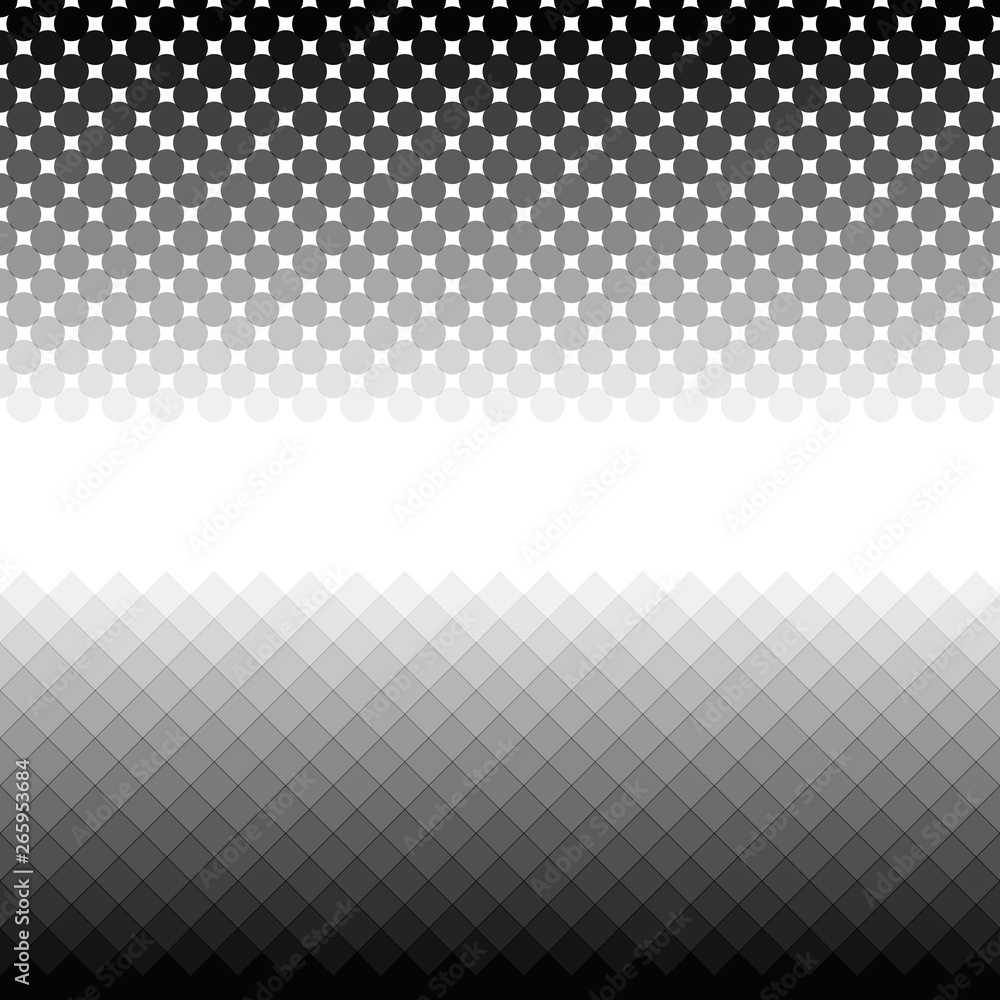 Poster halftone geometrical circle and square pattern background