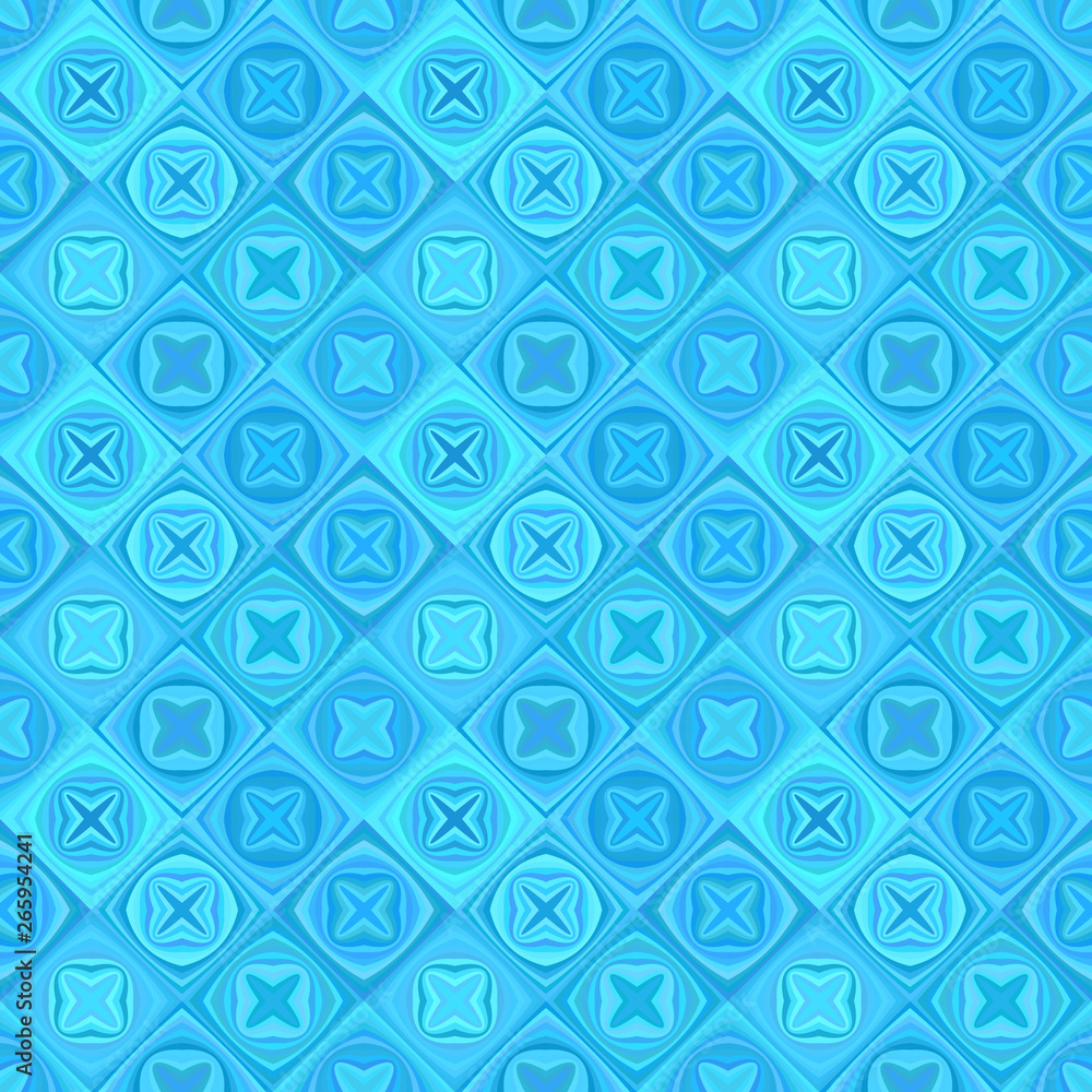 Poster blue diagonal curved shape pattern - vector mosaic tile background design