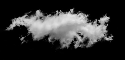 White cloud on a black isolated background to overlay the image_