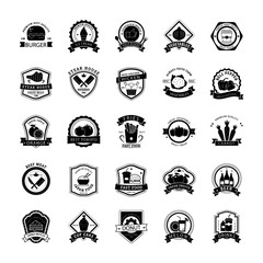 Food Emblem Icons Set