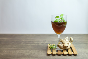 Herbal tea drink is concentrated formula, Copy-space.