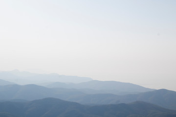 Mountains in the fog
