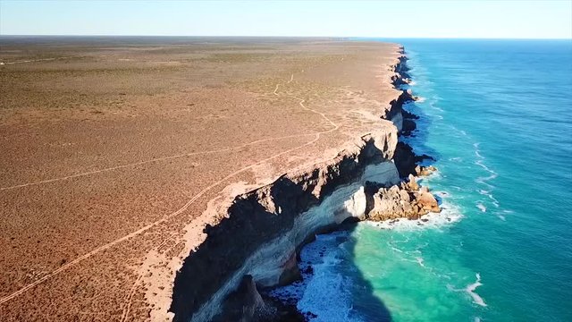Great Australian Bight cliffs on the edge of the Nullarbor Plain