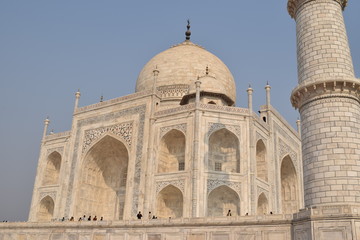 Fototapeta na wymiar Detail close up picture of beautiful mausoleum Taj mahal in Agra India
