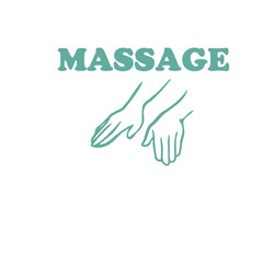 Massage logo vector illustration two hands sign