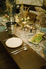 decoration of the banquet hall on the wedding day