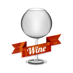 Vector Banner with the wine glass and award ribbon