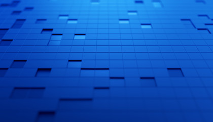 Abstract 3d render, geometric composition with squares, futuristic surface, modern background design