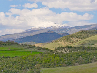 Obraz premium Landscape seen from the Osum Canyon, Skrapar, Qark Berat, Albania