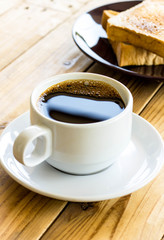 Coffee cup on a wooden table