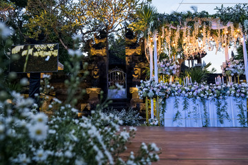 Dance Floor for outdoor garden wedding. Festive setup