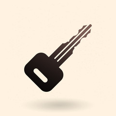 Vector Single Black Silhouette Icon - Car Key