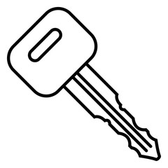 Vector Black Outline Icon - Car Key