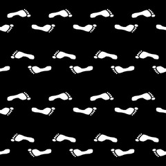 Abstract foot track seamless pattern background. Monochrome foot pattern for design wallpaper, wrapping paper, textile, bag print etc.