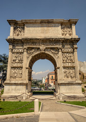 Fototapeta na wymiar Arch of Trajan in Benevento, Campania, Italy