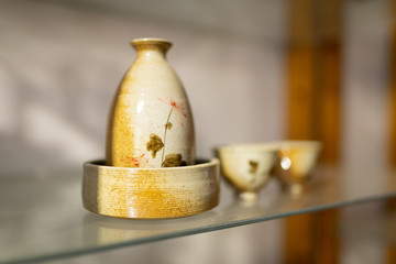 Porcelain bottle and cups