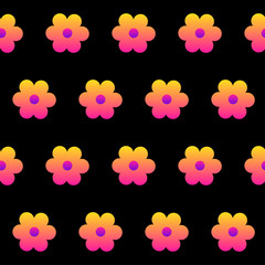 Tropical flowers seamless pattern. Abstract plants swatch for design brthday card, modern party invitation, spring or summer season shop sale, holiday advertising, bag or dress print, t shirt etc.