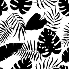 Tropical leaf seamless pattern. Abstract plants swatch for design brthday card, modern party invitation, spring or summer season shop sale, holiday advertising, bag or dress print, t shirt etc.