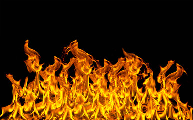 fire flame with sparks on a black background