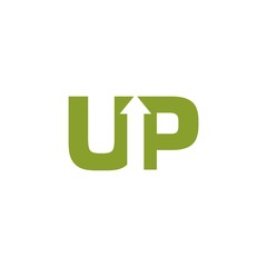 UP letter logo with growing arrow
