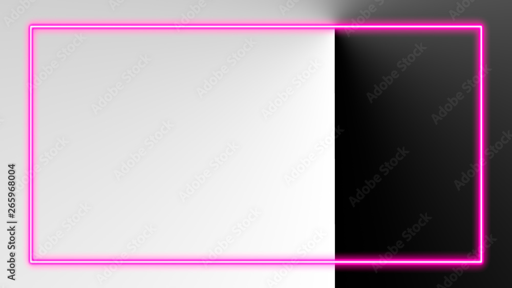 Sticker pink neon lights with lots of copy space for text or product display. modern abstract background.