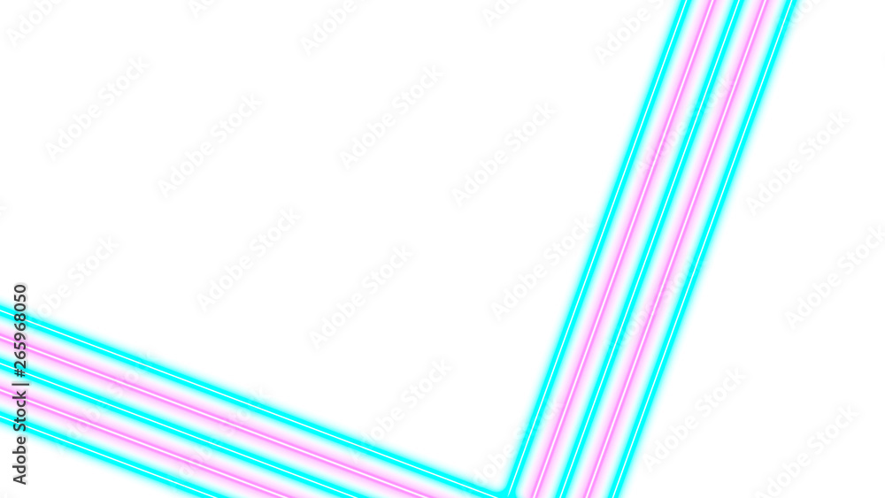 Wall mural turquoise and pink neon lights with lots of copy space for text or product display. modern abstract 
