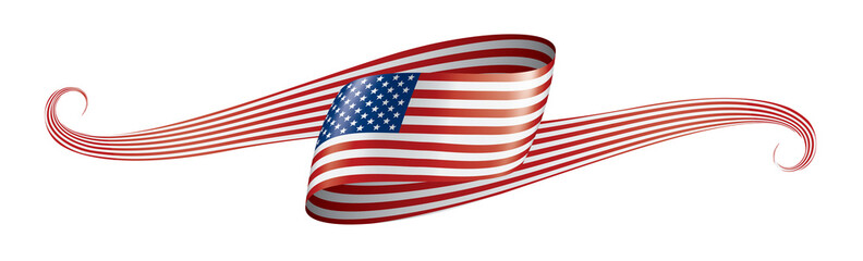 Fototapeta premium USA flag, vector illustration on a white background