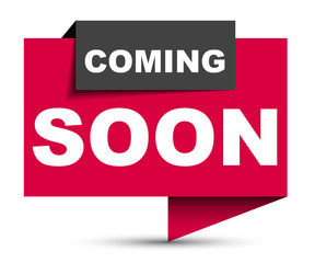 red vector banner coming soon