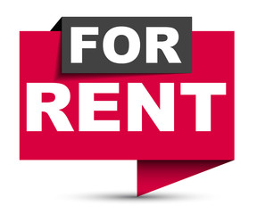 red vector banner for rent