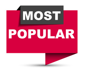 red vector banner most popular