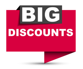 red vector banner big discounts