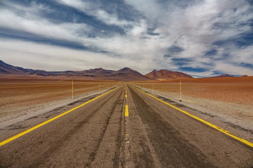 Road in the high plateau of Atacama