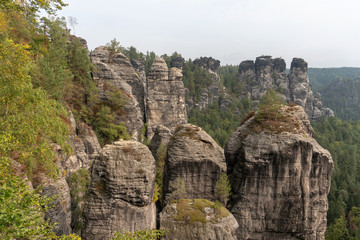 Fototapeta na wymiar Rock formation in the Saxony Switzerland