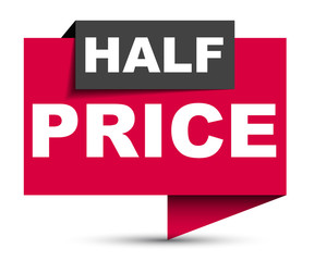 red vector banner half price