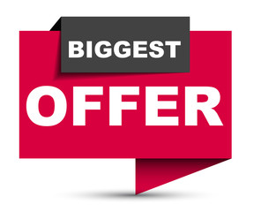 red vector banner biggest offer