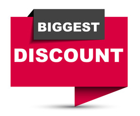 red vector banner biggest discount
