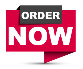 red vector banner order now