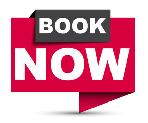 red vector banner book now