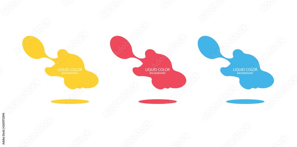 Poster modern abstract vector banner set. flat geometric liquid form with various colors. modern vector tem