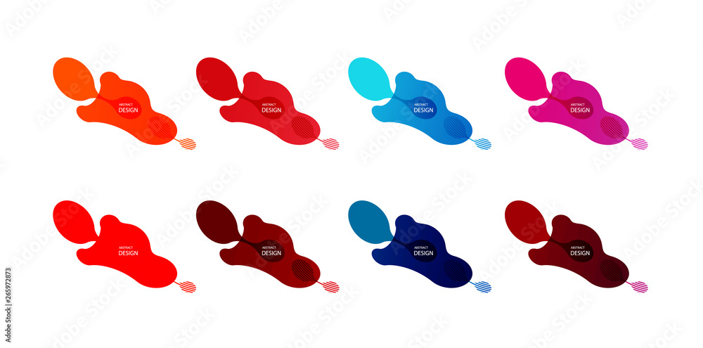 Poster gradient geometric banners with flowing liquid shapes. dynamic fluid design for logo, flyers or pres