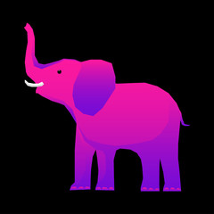 Abstract cute paper cut elephant pattern. Childish crafted elephant for design birthday card, veterinarian clinic poster, pet shop sale advertising, bag print etc.