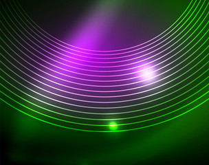 Neon circles abstract background