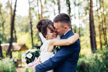 Portrait of an amazing wedding couple.