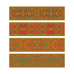 Artistic tribal ribbon design. Move ornament elements to Brush Panel to create vector pattern brushes.