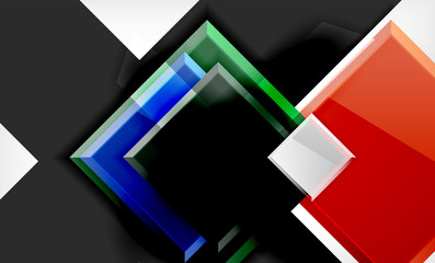 Bright colorful square shape blocks geometrical background