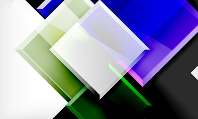 Bright colorful square shape blocks geometrical background